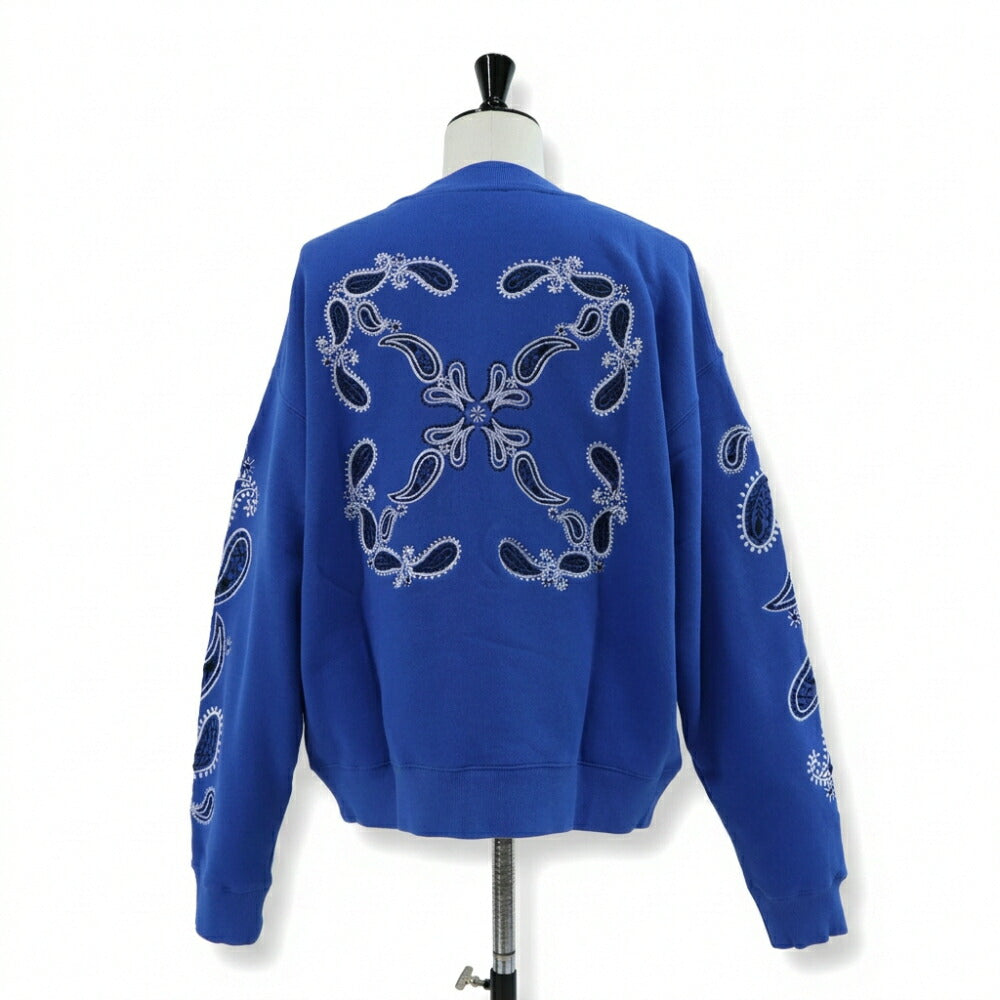 Off-White トレーナー BLUE バンダナアロー バックプリント OMBA054S24FLE0024601