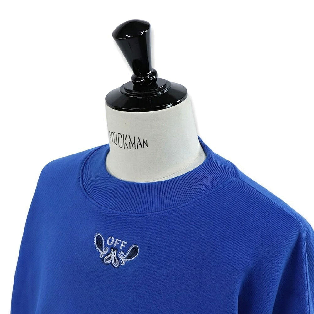 Off-White トレーナー BLUE バンダナアロー バックプリント OMBA054S24FLE0024601