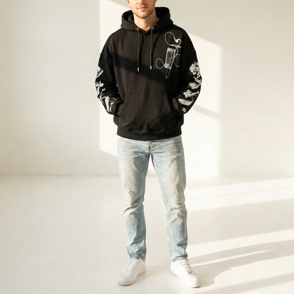 Off-White パーカー BLACK スキャンアロー フーディ プルオーバーパーカー OMBB118S24FLE0021009