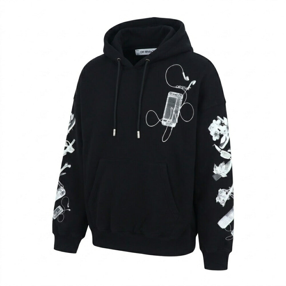 Off-White パーカー BLACK スキャンアロー フーディ プルオーバーパーカー OMBB118S24FLE0021009