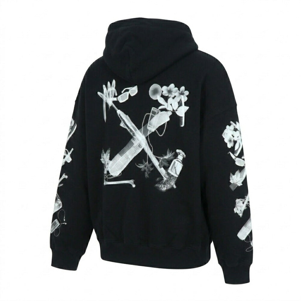 Off-White パーカー BLACK スキャンアロー フーディ プルオーバーパーカー OMBB118S24FLE0021009