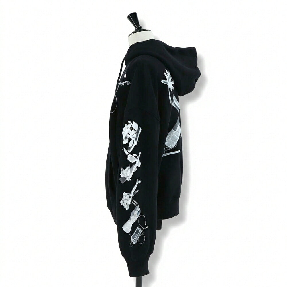 Off-White パーカー BLACK スキャンアロー フーディ プルオーバーパーカー OMBB118S24FLE0021009