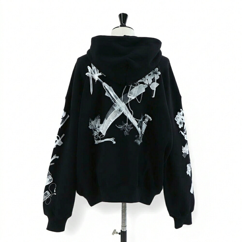 Off-White パーカー BLACK スキャンアロー フーディ プルオーバーパーカー OMBB118S24FLE0021009