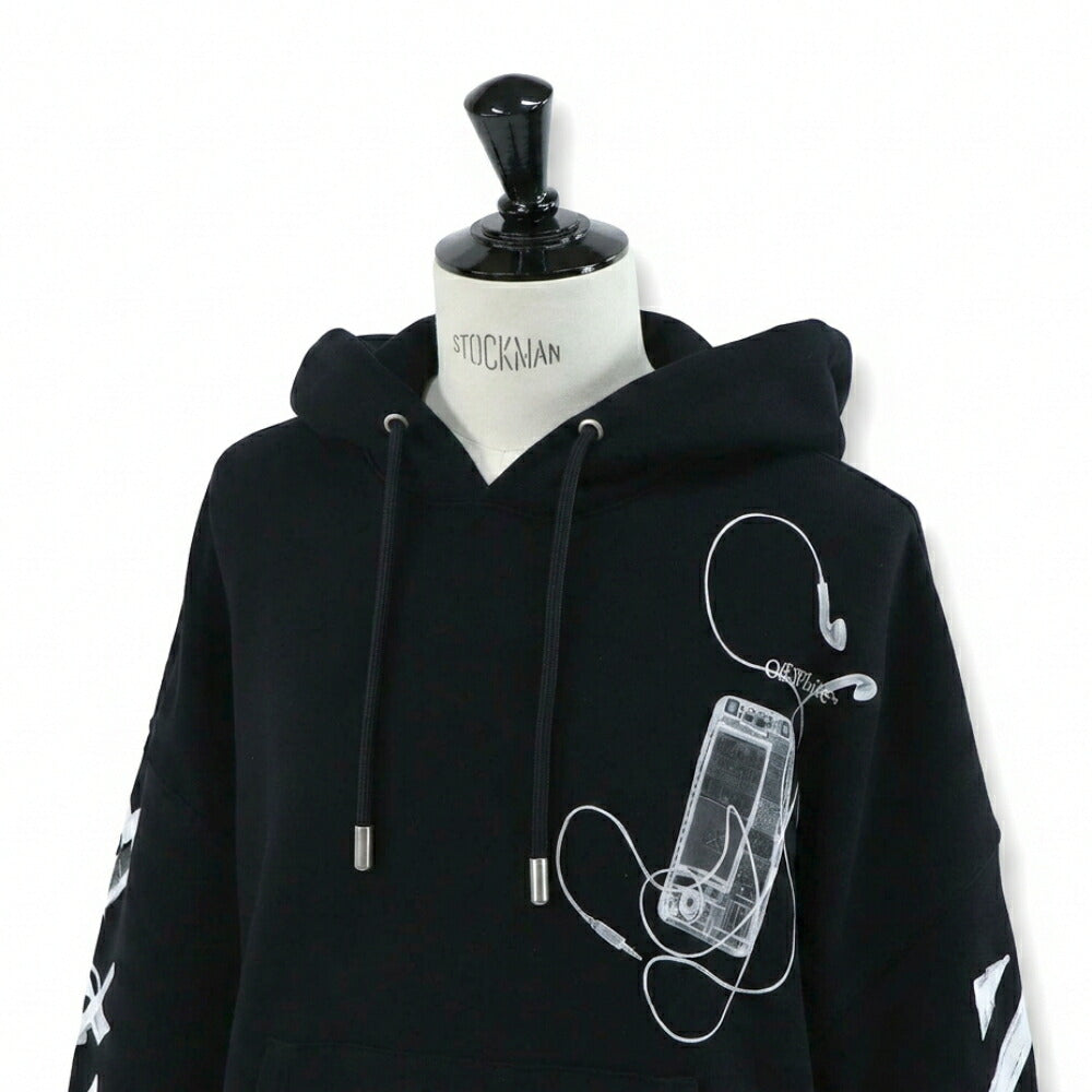 Off-White パーカー BLACK スキャンアロー フーディ プルオーバーパーカー OMBB118S24FLE0021009