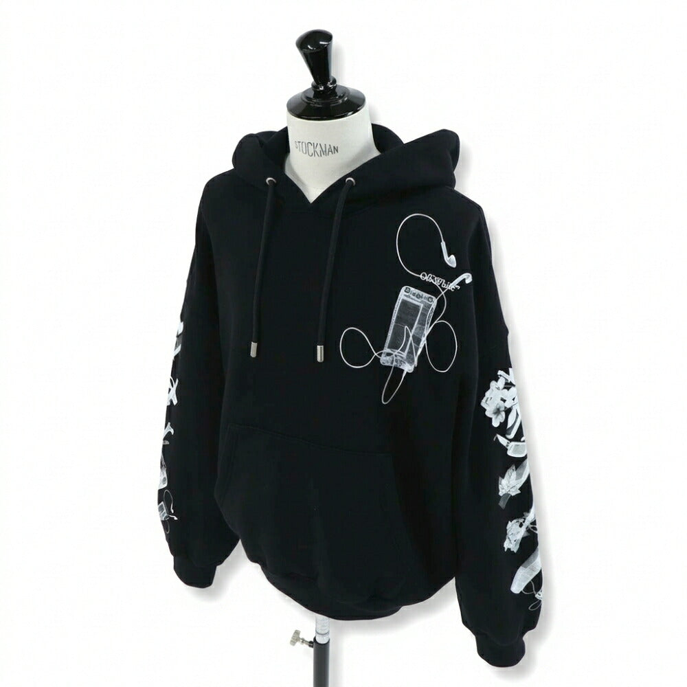 Off-White パーカー BLACK スキャンアロー フーディ プルオーバーパーカー OMBB118S24FLE0021009