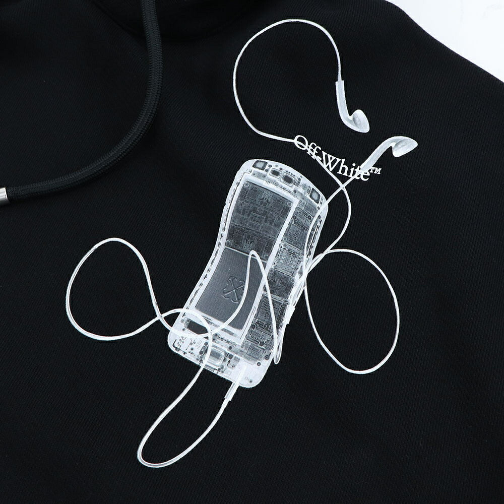 Off-White パーカー BLACK スキャンアロー フーディ プルオーバーパーカー OMBB118S24FLE0021009