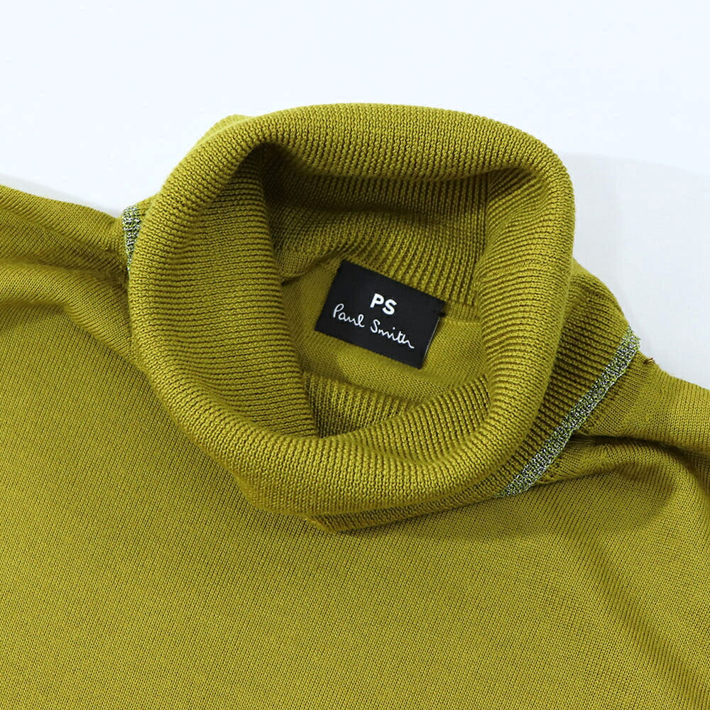 ポール スミス Paul Smith トップス ニット レディース Wool Blend Roll Neck Sweater マスタード ブラック ウール ポリエステル ハイネック リブ 袖切り替え ストライプ柄  W2R-323N-L31054