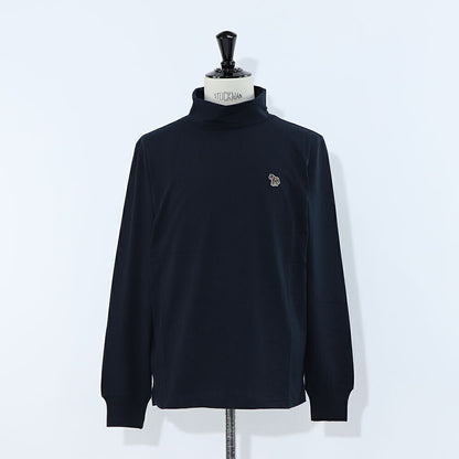 ポール スミス Paul Smith トップス Tシャツ・カットソー メンズ ブラック グレー ホワイト コットン 刺繍 シマウマ ワンポイント レインボー ハイネック タートルネック 長袖 M2R-391U-KZEBRA