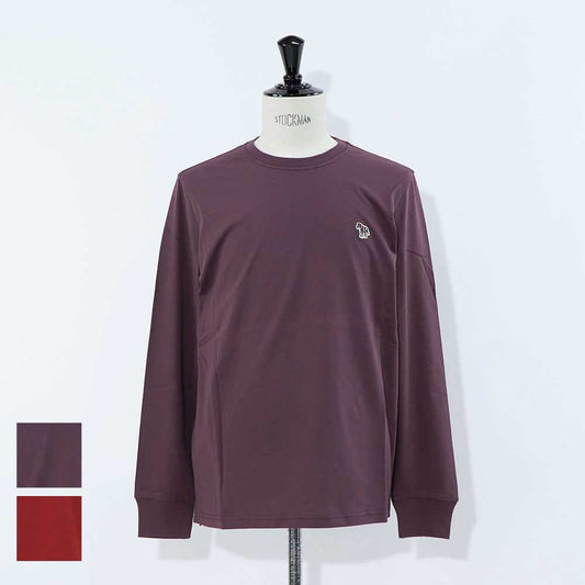 ポール スミス Paul Smith トップス Tシャツ・カットソー メンズ レッド ボルドー コットン クルーネック 刺繍 ワンポイント シマウマ レインボー 長袖 M2R-828RZ-L20064