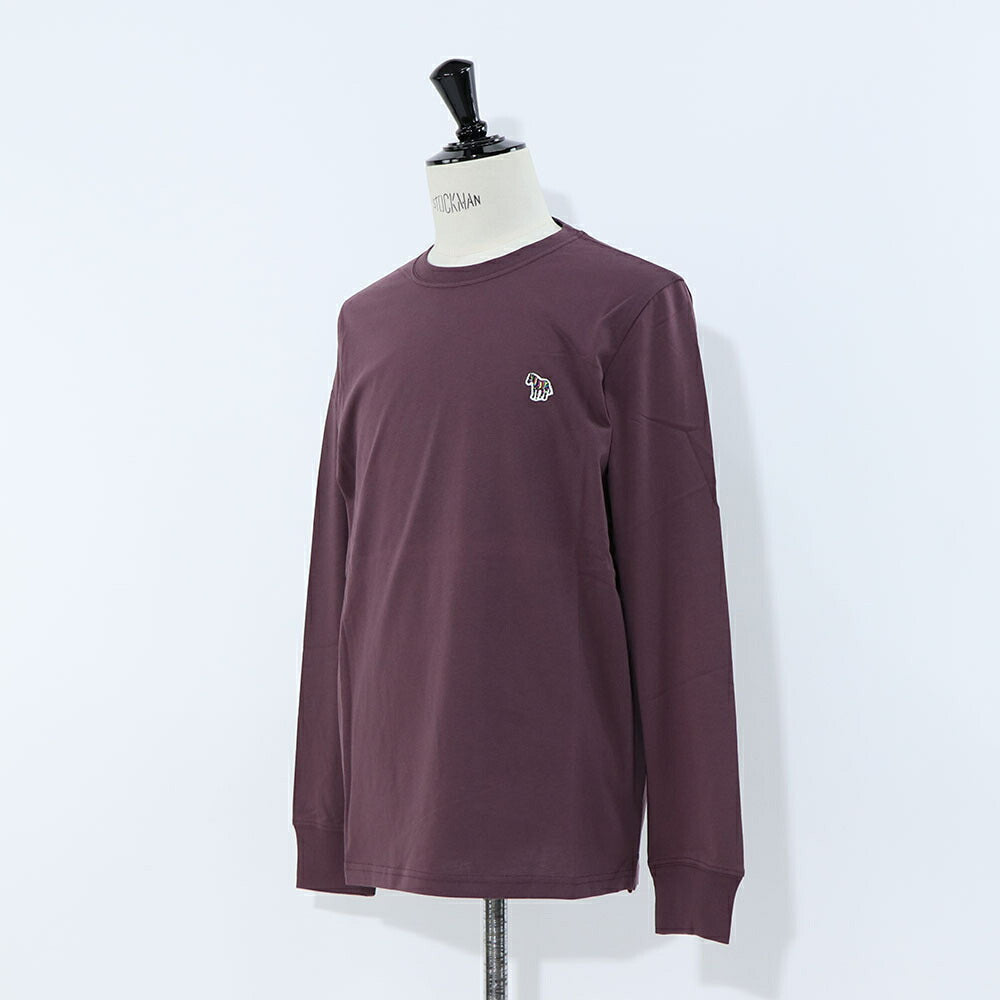 ポール スミス Paul Smith トップス Tシャツ・カットソー メンズ レッド ボルドー コットン クルーネック 刺繍 ワンポイント シマウマ レインボー 長袖 M2R-828RZ-L20064
