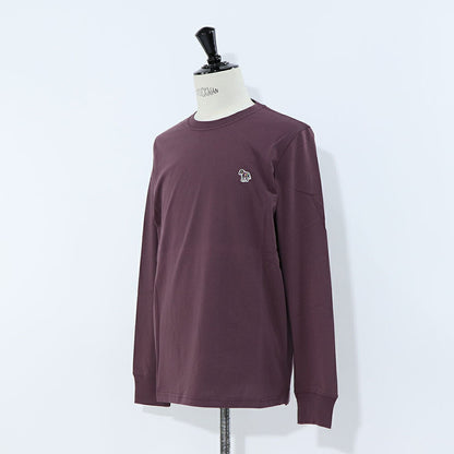 ポール スミス Paul Smith トップス Tシャツ・カットソー メンズ レッド ボルドー コットン クルーネック 刺繍 ワンポイント シマウマ レインボー 長袖 M2R-828RZ-L20064