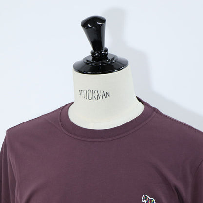ポール スミス Paul Smith トップス Tシャツ・カットソー メンズ レッド ボルドー コットン クルーネック 刺繍 ワンポイント シマウマ レインボー 長袖 M2R-828RZ-L20064