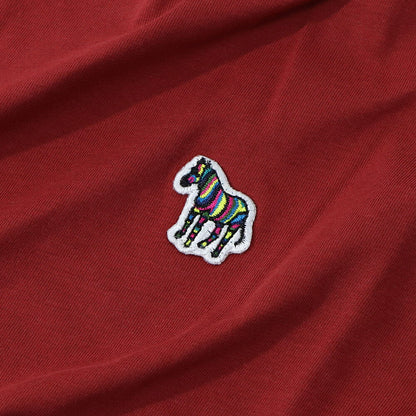 ポール スミス Paul Smith トップス Tシャツ・カットソー メンズ レッド ボルドー コットン クルーネック 刺繍 ワンポイント シマウマ レインボー 長袖 M2R-828RZ-L20064