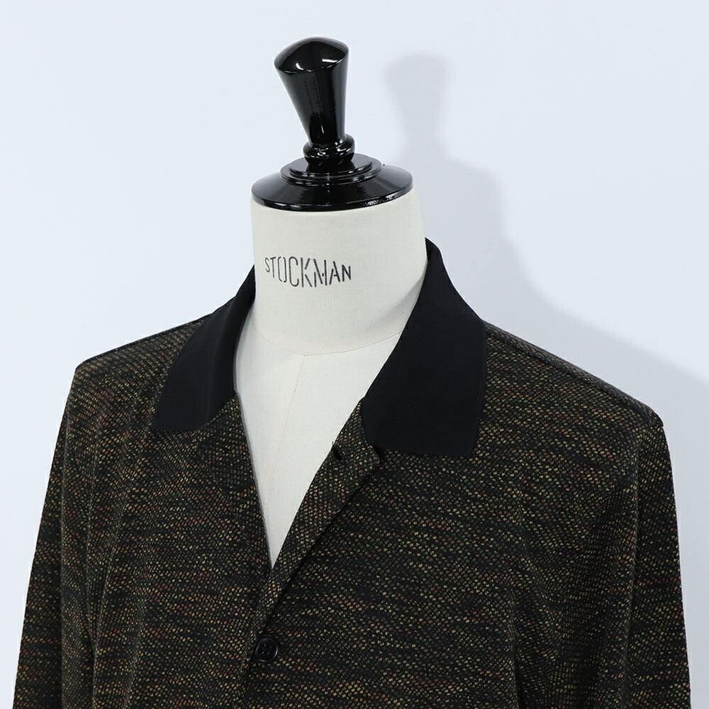 ポール スミス Paul Smith トップス カーディガン メンズ Cotton-Blend Jersey Cardigan ネイビー ポリエステル ビスコース エラスタン ニット ポロカラーリブ編み 幾何学模様 ネイビー ポリエステル ベージュ M2R-080Y-L21894