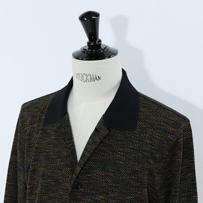 ポール スミス Paul Smith トップス カーディガン メンズ Cotton-Blend Jersey Cardigan ネイビー ポリエステル ビスコース エラスタン ニット ポロカラーリブ編み 幾何学模様 ネイビー ポリエステル ベージュ M2R-080Y-L21894