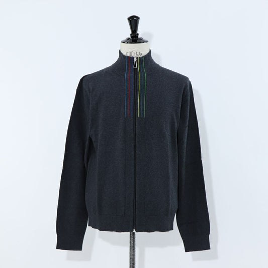 ポール スミス Paul Smith トップス カーディガン メンズ Sports Stripe Cardigan グレー フルジップ ストライプ リブネック グレー レッド ブルー イエロー グリーン M2R-232Y-L21933