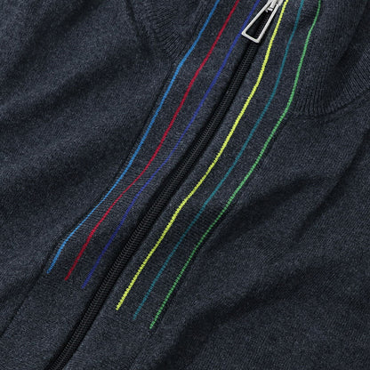 ポール スミス Paul Smith トップス カーディガン メンズ Sports Stripe Cardigan グレー フルジップ ストライプ リブネック グレー レッド ブルー イエロー グリーン M2R-232Y-L21933