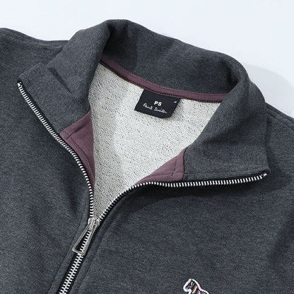 ポール スミス Paul Smith トップス スウェット・トレーナー メンズ グレー グリーン フルジップ ジップアップ  スタンドネック 刺繍 ワンポイント シマウマ ゼブラ グレー グリーン M2R-136TZ-L21116