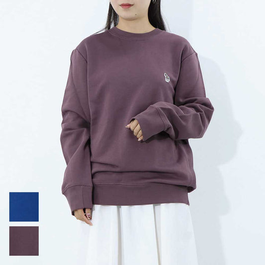 ポール スミス Paul Smith トップス スウェット・トレーナー レディース メンズ ユニセックス REG FIT SWEATSHIRT ZEBRA ブルー ボルドー コットン 刺繍 ワンポイント ゼブラ シマウマ クルーネック パイル地 M2R-027RZ-L21116