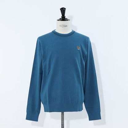 ポール スミス Paul Smith トップス ニット メンズ SWEATER CREW NECK ZEB BAD ブルー ボルドー ブラック コットン ナイロン ウール クルーネック  刺繍 ワンポイント シマウマ ゼブラ ブラック ボルドー ブルー M2R-228YZ-L21931