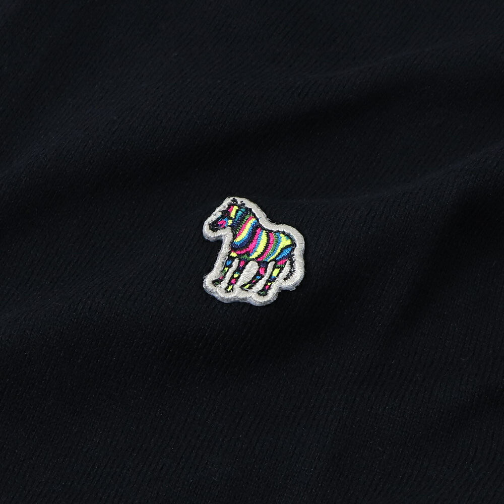 ポール スミス Paul Smith トップス ニット メンズ SWEATER ZIP NECK ZEB BAD ブルー ブラック コットン ナイロン ウール 刺繍 ワンポイント シマウマ ゼブラ ハーフジップ スタンドネック ブルー ブラック M2R-229YZ-L21931