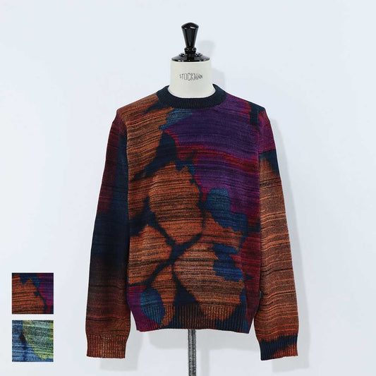 ポール スミス Paul Smith トップス ニット メンズ MENS SWEATER CREW NECK ネイビー ブラック コットン クルーネック タイダイ染め マーブル模様 グラフィックプリント M2R-248Y-L21943
