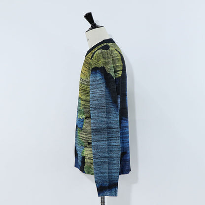 ポール スミス Paul Smith トップス ニット メンズ MENS SWEATER CREW NECK ネイビー ブラック コットン クルーネック タイダイ染め マーブル模様 グラフィックプリント M2R-248Y-L21943