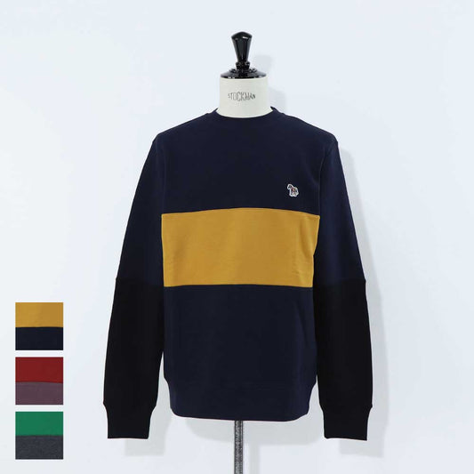 ポール スミス Paul Smith トップス スウェット・トレーナー メンズ REG FIT SWEATSHIRT ZEBRA ネイビー グレー ボルドー コットン 刺繍 ワンポイント シマウマ ゼブラ バイカラー クルーネック グレー ネイビー ボルドー M2R-420YZ-L21116