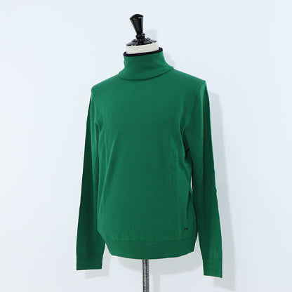 ポール スミス Paul Smith トップス ニット メンズ SWEATER ROLL NECK グリーン ブラック メリノウール 刺繍 ワンポイント ロゴ ハイネック タートルネック グリーン ブラック M2R-533X-L21861