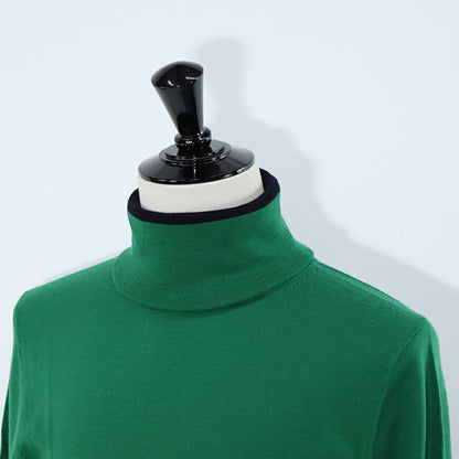 ポール スミス Paul Smith トップス ニット メンズ SWEATER ROLL NECK グリーン ブラック メリノウール 刺繍 ワンポイント ロゴ ハイネック タートルネック グリーン ブラック M2R-533X-L21861