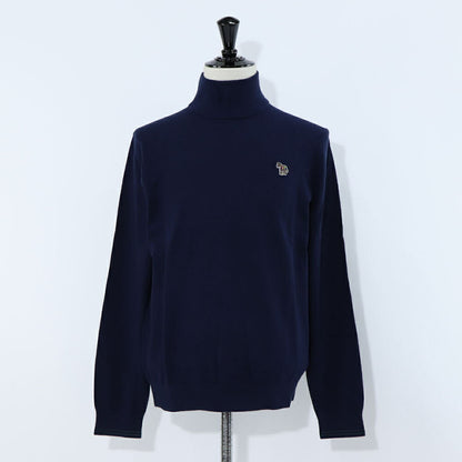 ポール スミス Paul Smith トップス ニット メンズ SWEATER ROLL NECK ZEB BAD ブルー ネイビー ボルドー コットン ナイロン ウール 刺繍 ワンポイント シマウマ ゼブラ ハイネック タートルネック ネイビー ブルー ボルドー M2R-230YZ-L21931