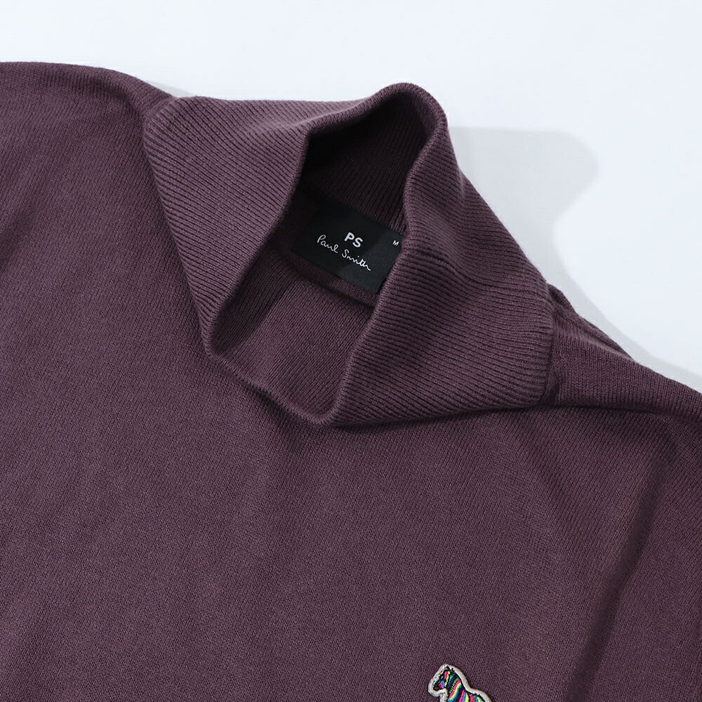ポール スミス Paul Smith トップス ニット メンズ SWEATER ROLL NECK ZEB BAD ブルー ネイビー ボルドー コットン ナイロン ウール 刺繍 ワンポイント シマウマ ゼブラ ハイネック タートルネック ネイビー ブルー ボルドー M2R-230YZ-L21931