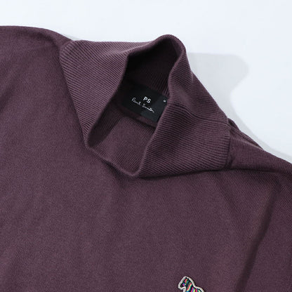 ポール スミス Paul Smith トップス ニット メンズ SWEATER ROLL NECK ZEB BAD ブルー ネイビー ボルドー コットン ナイロン ウール 刺繍 ワンポイント シマウマ ゼブラ ハイネック タートルネック ネイビー ブルー ボルドー M2R-230YZ-L21931