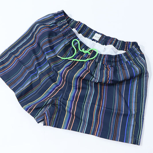 ポール スミス Paul Smith ボトムス ショートパンツ メンズ SWIM SHORT PAINT STRP ネイビー スイムウェア インナー付き 水陸両用 ストライプ M1A-239B-L41383
