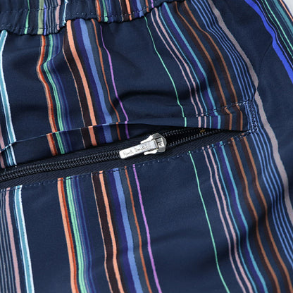 ポール スミス Paul Smith ボトムス ショートパンツ メンズ SWIM SHORT PAINT STRP ネイビー スイムウェア インナー付き 水陸両用 ストライプ M1A-239B-L41383