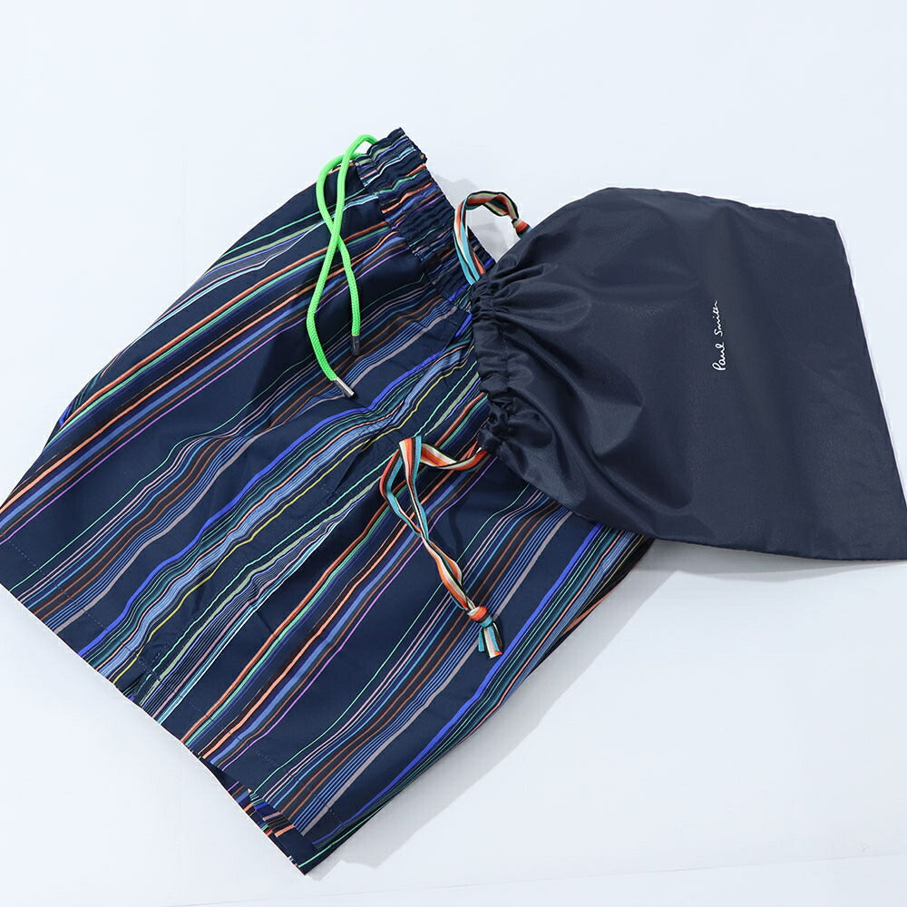 ポール スミス Paul Smith ボトムス ショートパンツ メンズ SWIM SHORT PAINT STRP ネイビー スイムウェア インナー付き 水陸両用 ストライプ M1A-239B-L41383