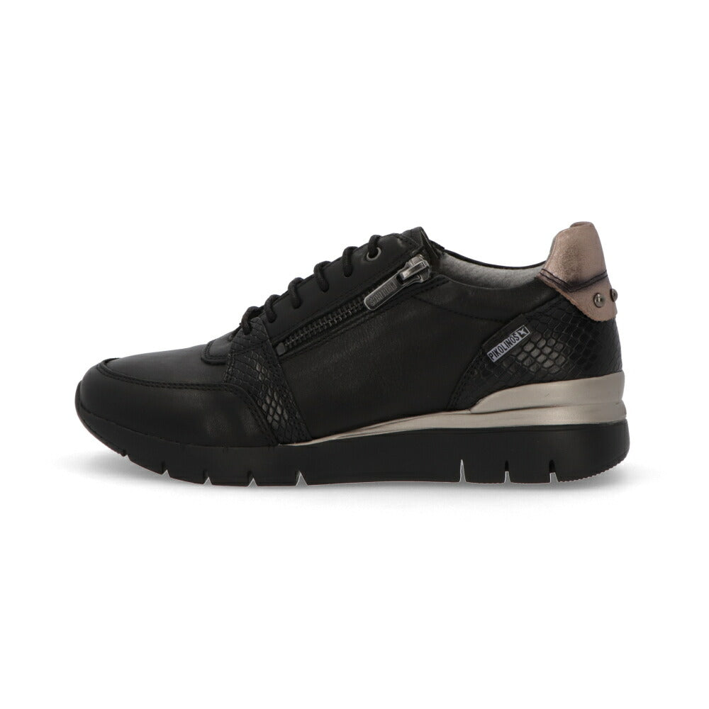 ピコリーノス PIKOLINOS  スニーカー ブラック   サイドジップ付き W4R-6718C2