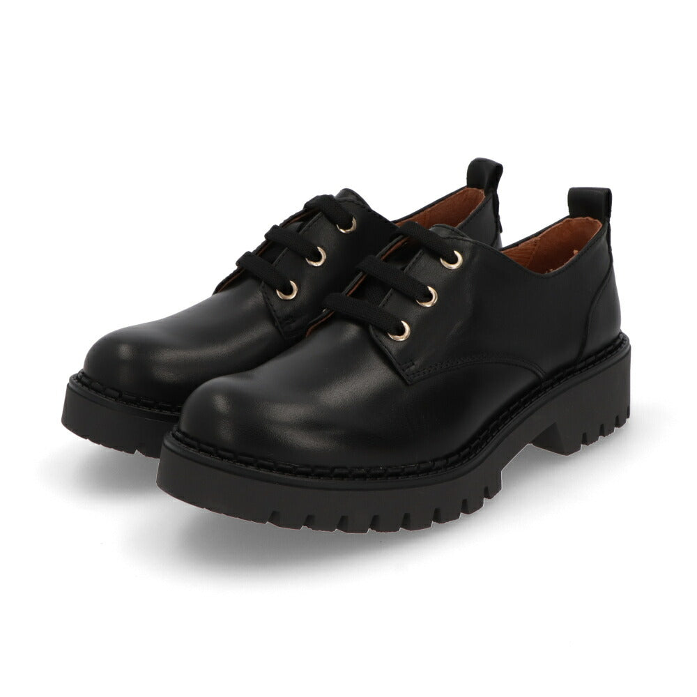 PIKOLINOS ピコリーノス レディース シューズ レザーシューズ BLACK 牛革 ダービーシューズ レースアップ レースアップ W6P-4632