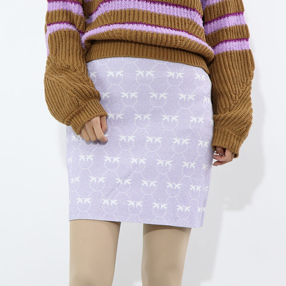 PINKO パープル ミニスカート ニットスカート ロゴ 100216-A0IT