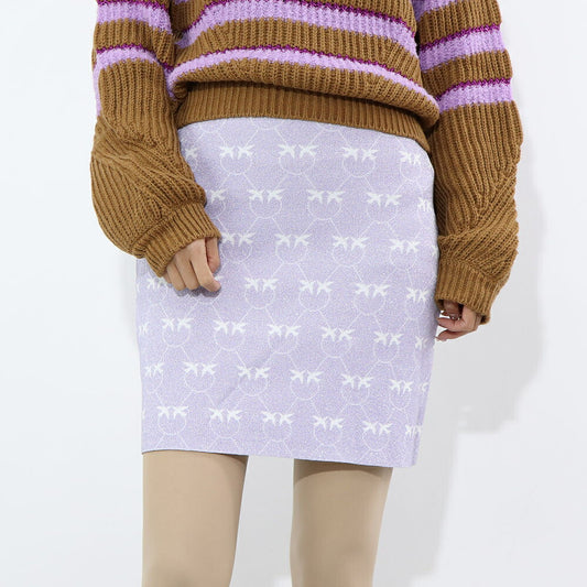 PINKO パープル ミニスカート ニットスカート ロゴ 100216-A0IT