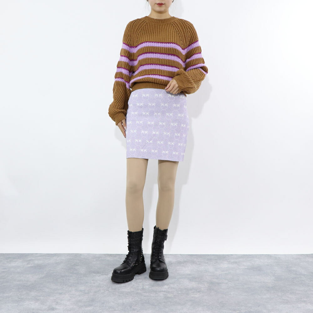 PINKO パープル ミニスカート ニットスカート ロゴ 100216-A0IT