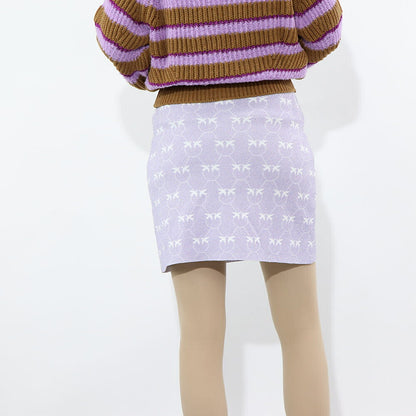 PINKO パープル ミニスカート ニットスカート ロゴ 100216-A0IT