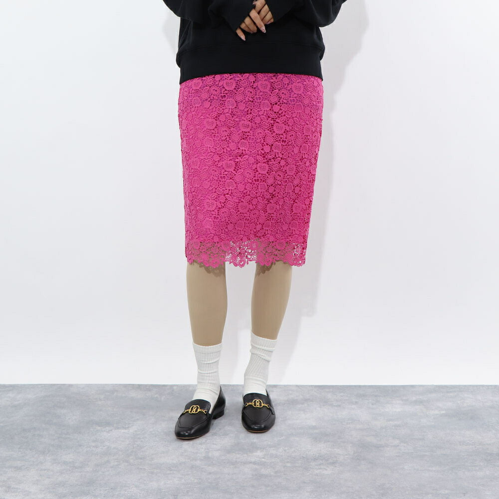 PINKO スカート ピンク レース ミディアム丈 タイト 1B14L8-7979