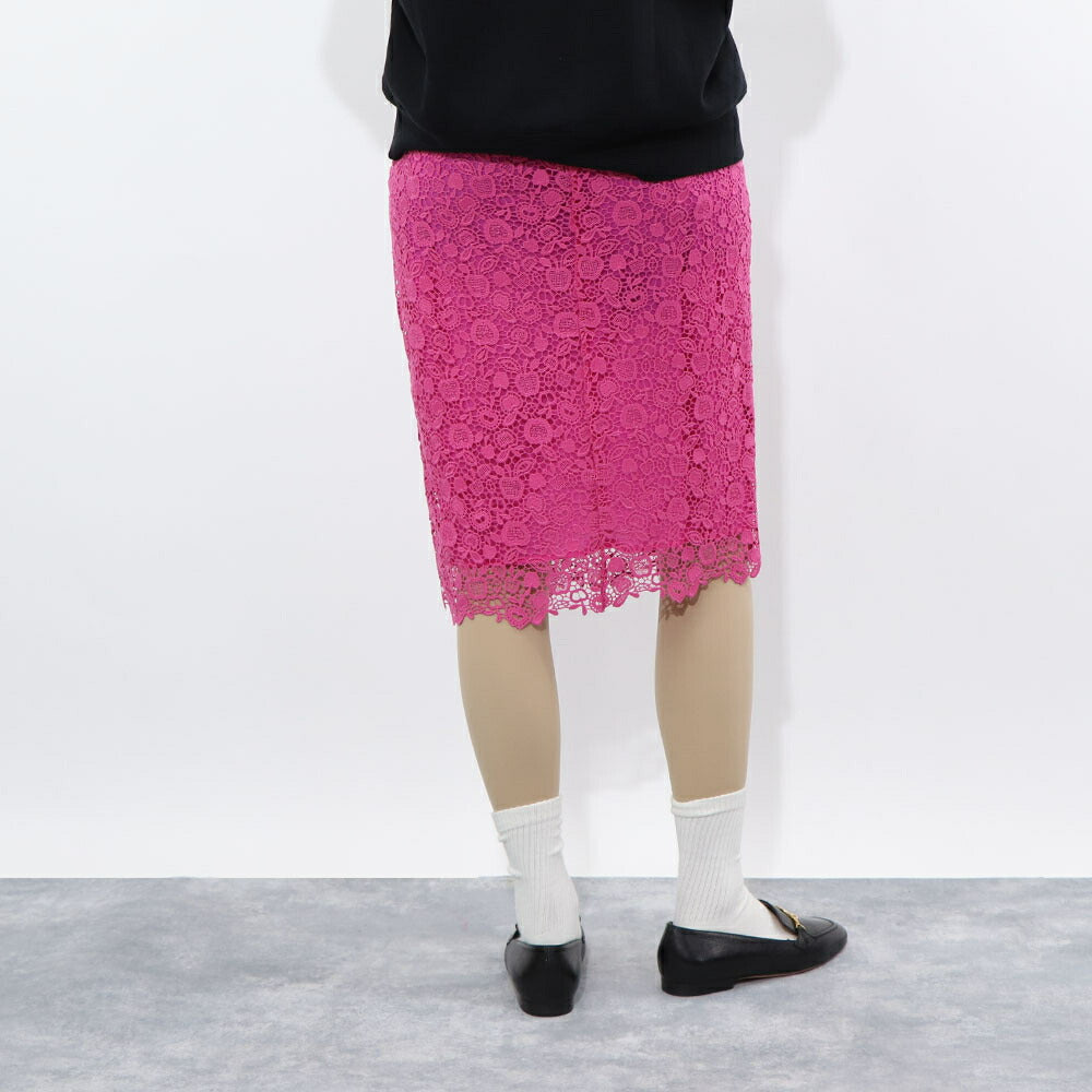 PINKO スカート ピンク レース ミディアム丈 タイト 1B14L8-7979