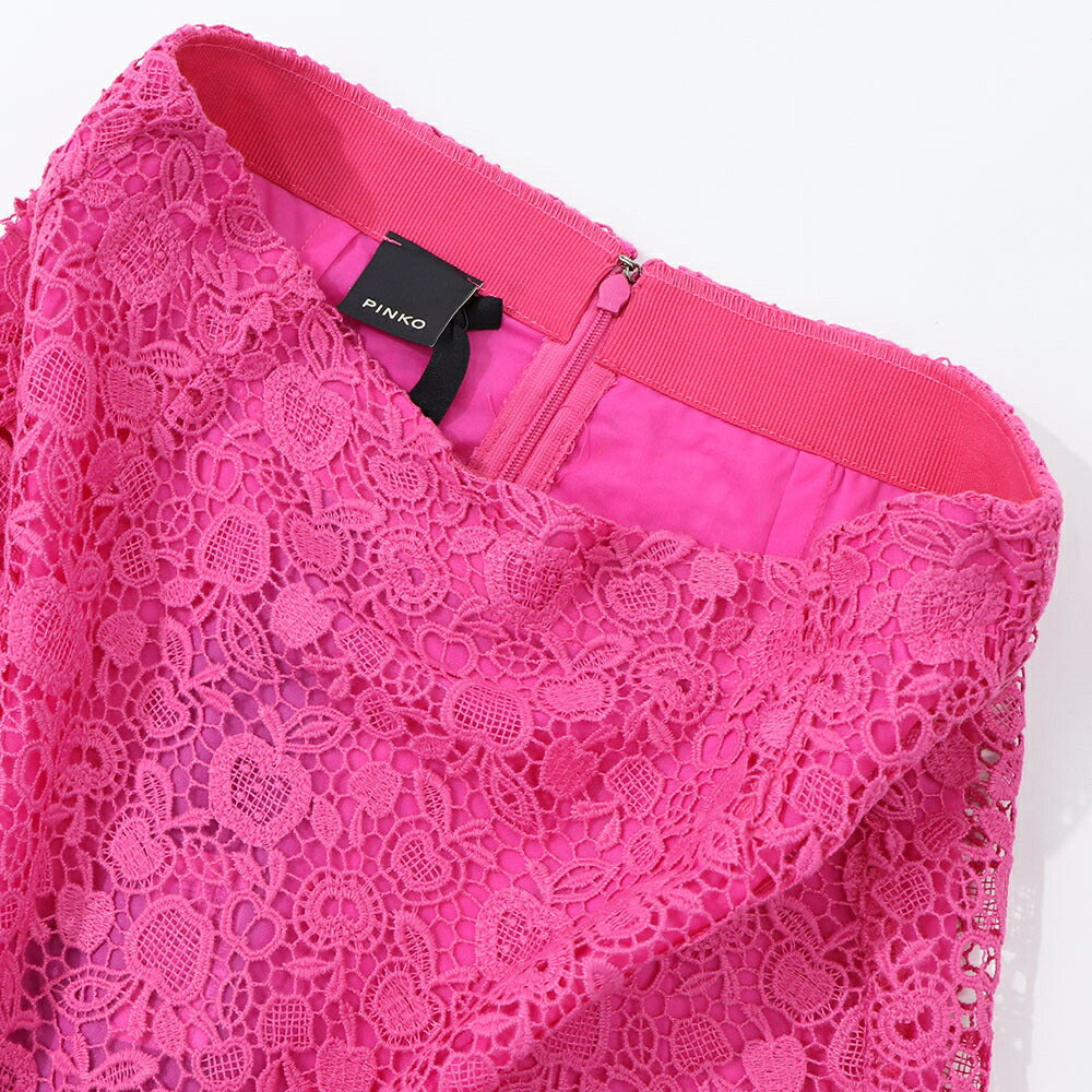 PINKO スカート ピンク レース ミディアム丈 タイト 1B14L8-7979
