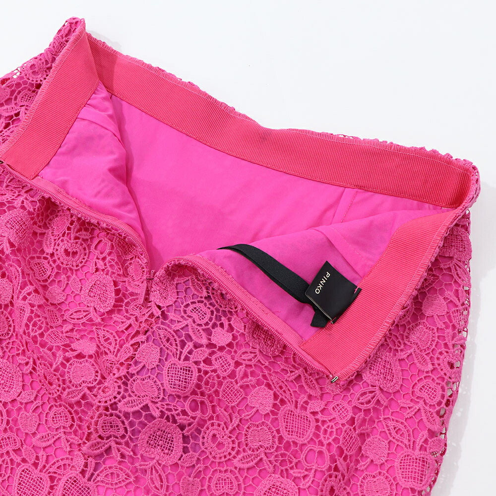 PINKO スカート ピンク レース ミディアム丈 タイト 1B14L8-7979