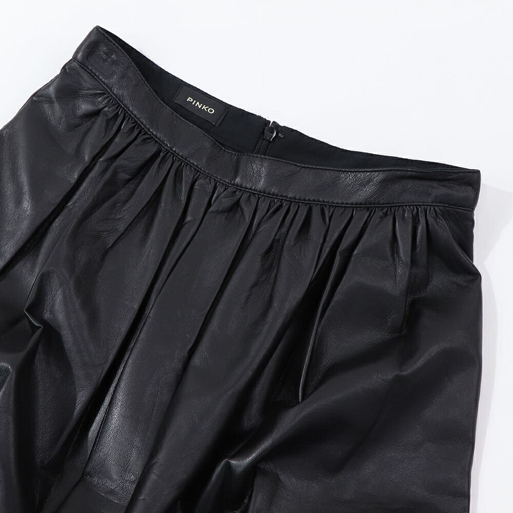 PINKO  スカート   ブラック レザー風 合皮 ミディアム丈 1B14NW-8305
