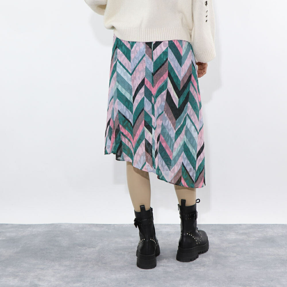PINKO  スカート グリーン系 総柄 アシンメトリー 1B14TZ-8296