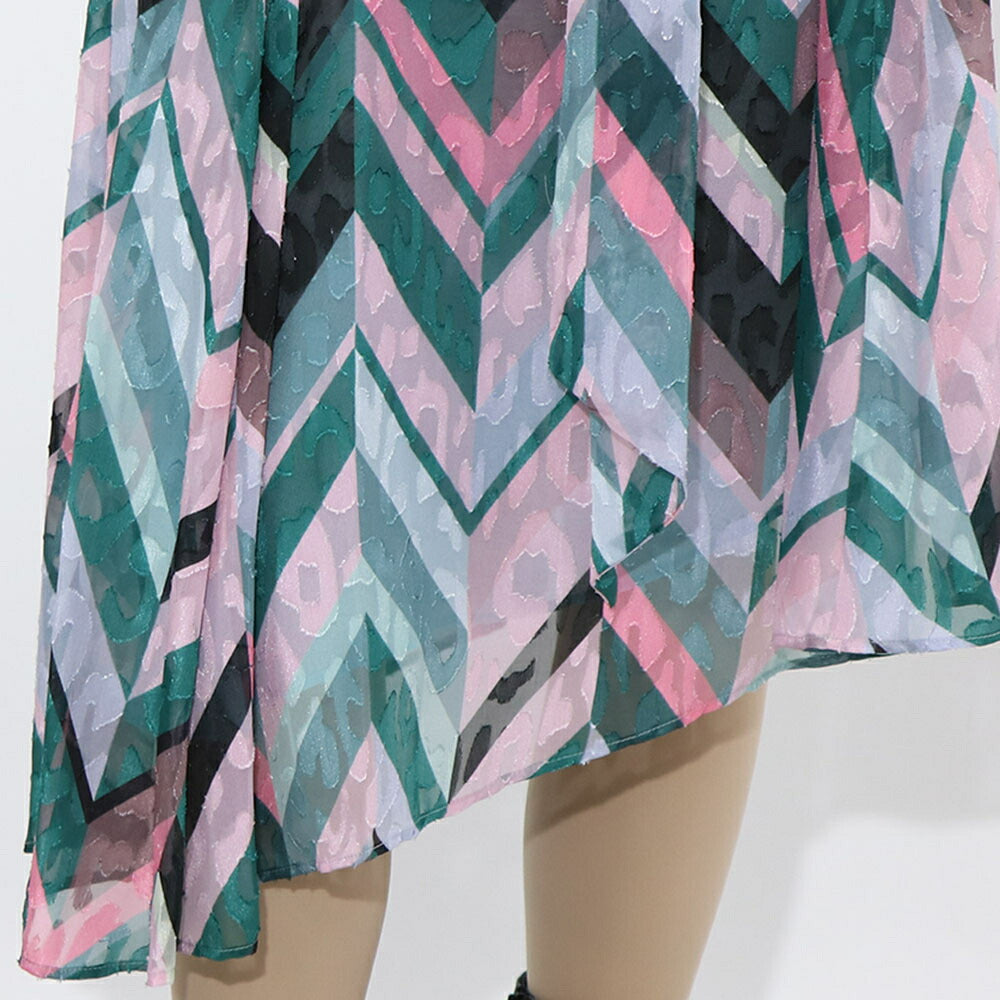 PINKO  スカート グリーン系 総柄 アシンメトリー 1B14TZ-8296