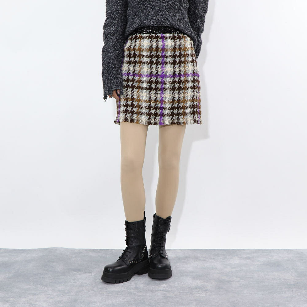 PINKO  スカート マルチカラー 総柄 千鳥柄 チェック柄 1B14WK-8243